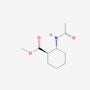 molecular formula C10H17NO3 B063029 Cyclohexanecarboxylic acid, 2-(acetylamino)-, methyl ester, trans-(9CI) CAS No. 193635-13-1