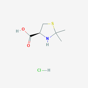 molecular formula C6H12ClNO2S B6302952 L-2,2-Dimethyl-thiaproline hydrochloride (H-L-Thz(2,2diMe)-OH·HCl) CAS No. 213475-47-9