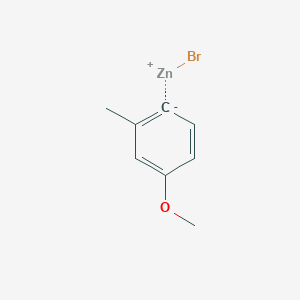 molecular formula C8H9BrOZn B6303043 4-Methoxy-2-methylphenylzinc bromide, 0.50 M in THF CAS No. 869683-38-5