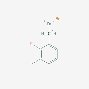 molecular formula C8H8BrFZn B6303196 2-Fluoro-3-methylbenzylzinc bromide, 0.50 M in THF CAS No. 1072788-03-4