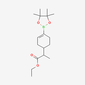 molecular formula C17H29BO4 B6303227 Ethyl 2-[4-(4,4,5,5-tetramethyl-1,3,2-dioxaborolan-2-yl)cyclohex-3-en-1-yl]propanoate CAS No. 1923824-60-5