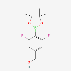 molecular formula C13H17BF2O3 B6303236 (3,5-Difluoro-4-(4,4,5,5-tetramethyl-1,3,2-dioxaborolan-2-yl)phenyl)methanol, 85% CAS No. 1857323-39-7