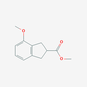 molecular formula C12H14O3 B063033 Methyl 4-methoxy-2,3-dihydro-1H-indene-2-carboxylate CAS No. 163456-61-9