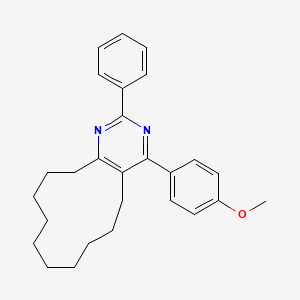 molecular formula C27H32N2O B6303336 2-Phenyl-4-(4-methoxyphenyl)-5,6,7,8,9,10,11,12,13,14-decahydro-cyclododecapyrimidine CAS No. 1810761-16-0