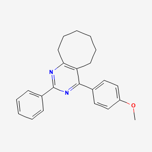 molecular formula C23H24N2O B6303345 2-Phenyl-4-(4-methoxyphenyl)-5,6,7,8,9,10-hexahydro-cyclooctapyrimidine CAS No. 1810761-15-9