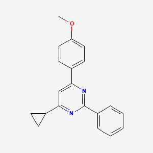 molecular formula C20H18N2O B6303353 2-Phenyl-4-(4-methoxyphenyl)-6-cyclopropylpyrimidine CAS No. 2067287-47-0