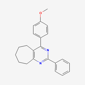 2-Phenyl-4-(4-methoxyphenyl)-5,6,7,8,9-pentahydro-cycloheptapyrimidine