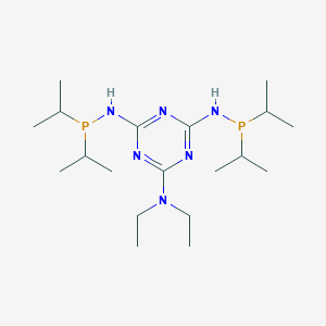 molecular formula C19H40N6P2 B6303516 N2,N4-Bis(diisopropylphosphino)-6-diethylamino-1,3,5-triazine-2,4-diamine CAS No. 2000210-44-4
