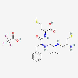 molecular formula C24H39F3N4O5S2 B6303577 H-Cys-psi(CH2NH)Val-psi(CH2NH)Phe-Met-OH trifluoroacetate CAS No. 1801273-96-0