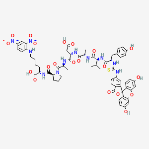 molecular formula C62H67N11O20S B6303591 FITC-Tyr-Val-Ala-Asp-Ala-Pro-Lys(Dnp)-OH (Contains FITC isomer I) CAS No. 1926163-32-7