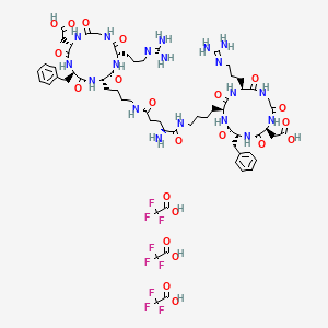 molecular formula C65H90F9N19O22 B6303620 H-Glu[cyclo(-Arg-Gly-Asp-D-Phe-Lys)]-cyclo(-Arg-Gly-Asp-D-Phe-Lys) trifluoroacetate CAS No. 250612-48-7