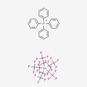 molecular formula C34H20F25PSn B6303758 Tetraphenylphosphonium pentakis(pentafluoroethyl)stannate, 95% CAS No. 2206680-59-1