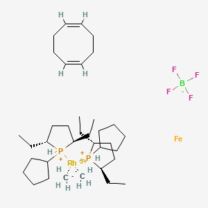 molecular formula C36H70BF4FeP2Rh+2 B6303804 1,1'-双((2S,5S)-2,5-二乙基膦基)二茂铁(环辛二烯)铑(I)四氟硼酸盐 CAS No. 290347-88-5