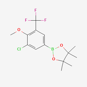 molecular formula C14H17BClF3O3 B6303817 2-(3-氯-4-甲氧基-(5-三氟甲基)苯基)-4,4,5,5-四甲基-1,3,2-二氧杂硼环丁烷 CAS No. 2121512-82-9