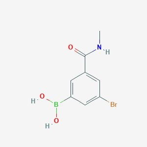molecular formula C8H9BBrNO3 B6303871 5-溴-3-(N-甲基氨基羰基)苯硼酸； 95% CAS No. 2121515-18-0
