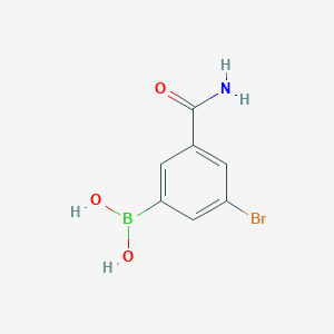 molecular formula C7H7BBrNO3 B6303897 3-Aminocarbonyl-5-bromophenylboronic acid CAS No. 2121513-97-9