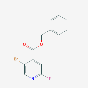 molecular formula C13H9BrFNO2 B6304119 5-溴-2-氟吡啶-4-羧酸苄酯 CAS No. 1993479-32-5