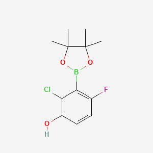 molecular formula C12H15BClFO3 B6304201 2-Chloro-6-fluoro-3-hydroxyphenylboronic acid pinacol ester CAS No. 2121512-89-6