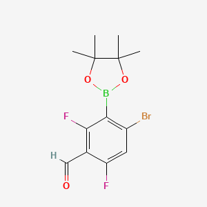 molecular formula C13H14BBrF2O3 B6304257 6-Bromo-2,4-fifluoro-3-formylphenylboronic acid pinacol ester CAS No. 2121512-44-3
