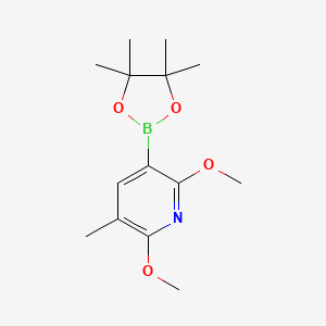 B6304286 2,6-Dimethoxy-5-methyl-3-(4,4,5,5-tetramethyl-1,3,2-dioxaborolan-2-yl)pyridine CAS No. 2121513-65-1