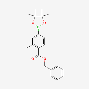 molecular formula C21H25BO4 B6304302 4-(Benzyloxycarbonyl)-3-methylphenylboronic acid pinacol ester CAS No. 2121511-93-9