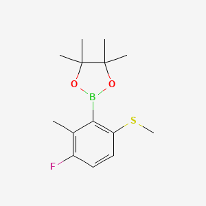 molecular formula C14H20BFO2S B6304365 3-Fluoro-2-methyl-6-(methylthio)phenylboronic acid pinacol ester CAS No. 2121512-53-4