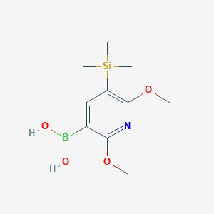 molecular formula C10H18BNO4Si B6304398 2,6-二甲氧基-3-(三甲基甲硅烷基)吡啶-5-硼酸 CAS No. 2121514-99-4