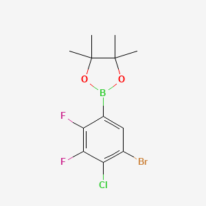 molecular formula C12H13BBrClF2O2 B6304412 5-Bromo-4-chloro-2,3-difluorophenylboronic acid pinacol ester CAS No. 2121514-60-9
