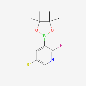 molecular formula C12H17BFNO2S B6304476 [2-Fluoro-5-(methylsulfanyl)pyridin-3-yl]boronic acid pinacol ester CAS No. 2121512-24-9