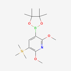 molecular formula C16H28BNO4Si B6304481 2,6-Dimethoxy-3-(trimethylsilyl)pyridine-5-boronic acid pinacol ester CAS No. 2121513-69-5