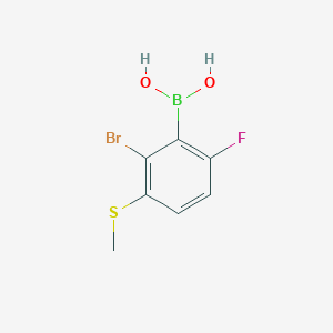 molecular formula C7H7BBrFO2S B6304508 2-Bromo-6-fluoro-3-(methylthio)phenylboronic acid CAS No. 2121512-48-7