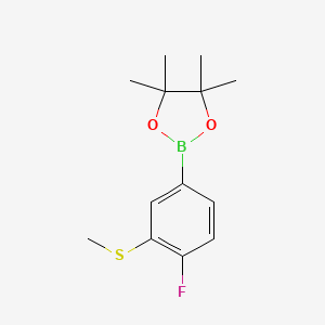 molecular formula C13H18BFO2S B6304553 4-氟-3-(甲硫基)苯基硼酸二缩甲醇酯 CAS No. 2121513-04-8