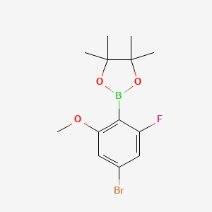 molecular formula C13H17BBrFO3 B6304637 4-Bromo-2-fluoro-6-methoxyphenylboronic acid pinacol ester CAS No. 2121513-32-2