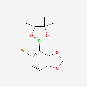 molecular formula C13H16BBrO4 B6304649 5-Bromobenzo[1,3]dioxole-4-boronic acid pinacol ester CAS No. 2121514-16-5