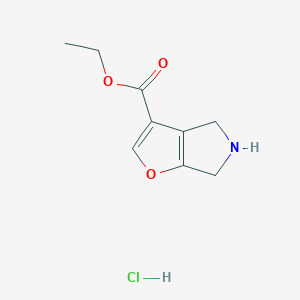 molecular formula C9H12ClNO3 B6304713 Ethyl 5,6-dihydro-4H-furo[2,3-c]pyrrole-3-carboxylate HCl CAS No. 2177264-20-7