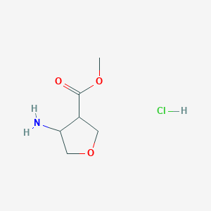 molecular formula C6H12ClNO3 B6304747 4-Amino-tetrahydro-furan-3-carboxylic acid methyl ester hydrochloride CAS No. 1965310-11-5