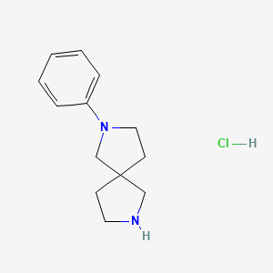 molecular formula C13H19ClN2 B6304774 2-苯基-2,7-二氮杂-螺[4.4]壬烷盐酸盐 CAS No. 1965310-27-3