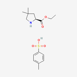 molecular formula C16H25NO5S B6304775 (S)-4,4-Dimethyl-pyrrolidine-2-carboxylic acid ethyl ester tosylate (H-L-Pro(4,4-Me2)-OEt.TosOH) CAS No. 1965305-31-0