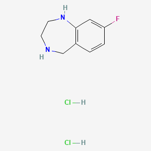 molecular formula C9H13Cl2FN2 B6304780 8-Fluoro-2,3,4,5-tetrahydro-1H-benzo[e][1,4]diazepine dihydrochloride CAS No. 1965308-96-6