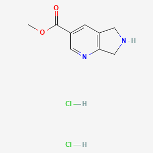 molecular formula C9H12Cl2N2O2 B6304803 6,7-Dihydro-5H-pyrrolo[3,4-b]pyridine-3-carboxylic acid methyl ester dihydrochloride CAS No. 1965310-13-7