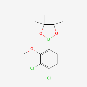molecular formula C13H17BCl2O3 B6304814 2-(3,4-二氯-2-甲氧基苯基)-4,4,5,5-四甲基-1,3,2-二氧杂硼环丁烷 CAS No. 2121513-28-6