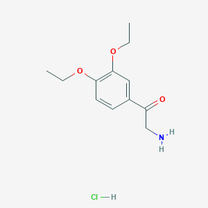 molecular formula C12H18ClNO3 B6304829 2-Amino-1-(3,4-diethoxyphenyl)ethan-1-one hydrochloride;  95% CAS No. 878795-87-0