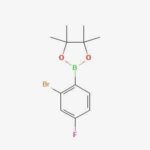 molecular formula C12H15BBrFO2 B6304906 2-Bromo-4-fluorophenylboronic acid pinacol ester CAS No. 1595078-01-5