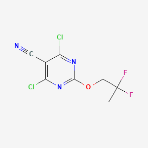 molecular formula C8H5Cl2F2N3O B6304941 4,6-Dichloro-2-(2,2-difluoro-propoxy)-pyrimidine-5-carbonitrile CAS No. 1965309-21-0