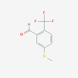 molecular formula C9H7F3OS B6305050 5-(甲硫基)-2-(三氟甲基)苯甲醛 CAS No. 1288998-96-8