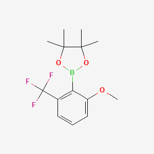 molecular formula C14H18BF3O3 B6305100 2-甲氧基-6-三氟甲基苯硼酸，pinacol酯 CAS No. 1599432-43-5