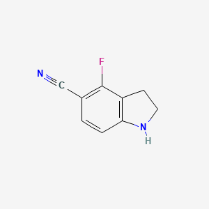 molecular formula C9H7FN2 B6305170 4-Fluoroindoline-5-carbonitrile CAS No. 2092093-82-6