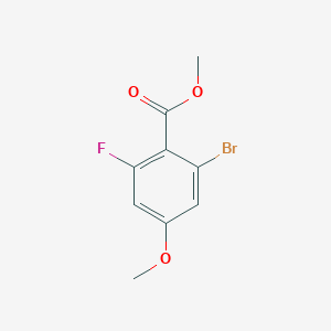 molecular formula C9H8BrFO3 B6305211 Methyl 2-bromo-6-fluoro-4-methoxybenzoate CAS No. 2091385-56-5