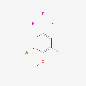 molecular formula C8H5BrF4O B6305213 1-Bromo-3-fluoro-2-methoxy-5-(trifluoromethyl)benzene CAS No. 2090471-09-1