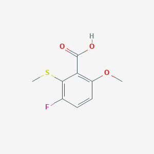 molecular formula C9H9FO3S B6305260 3-Fluoro-6-methoxy-2-(methylthio)benzoic acid CAS No. 2092767-89-8